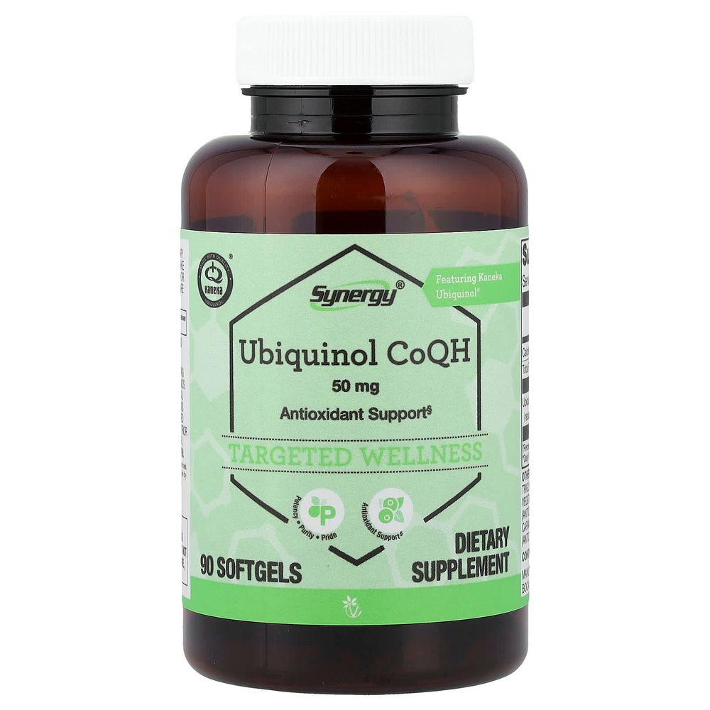 Vitacost, Synergy®, Ubiquinol CoQH Featuring Kaneka Ubiquinol®, 50 mg, 90 Softgels