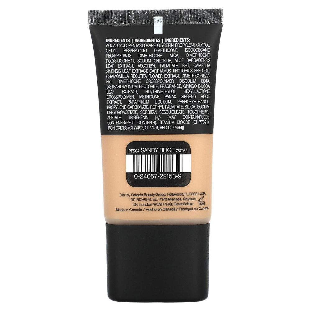 Palladio, тональная пудра, песочный бежевый PFS04, 27 мл (0,91 жидк. унции)