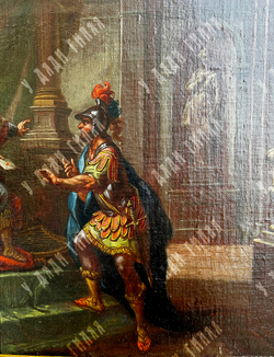 Школа старых мастеров. Царь Давид вручает письмо Урию. Испанская школа, XVIII в. Холст, масло.