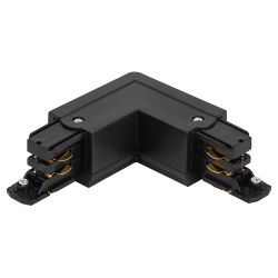 Коннектор для трехфазного шинопровода ЭРА STR-30-B-CN-LE типа LE угловой наружный черный | Трехфазный шинопровод и аксессуары