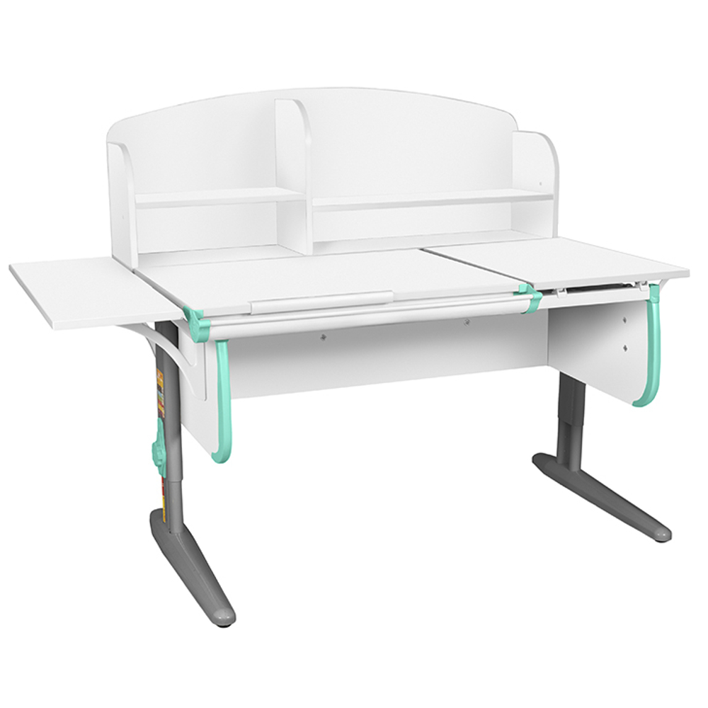 Растущая парта с задней закрытой и боковой полками Дэми СУТ 25-02-Б1НЗ (1500×880 мм)