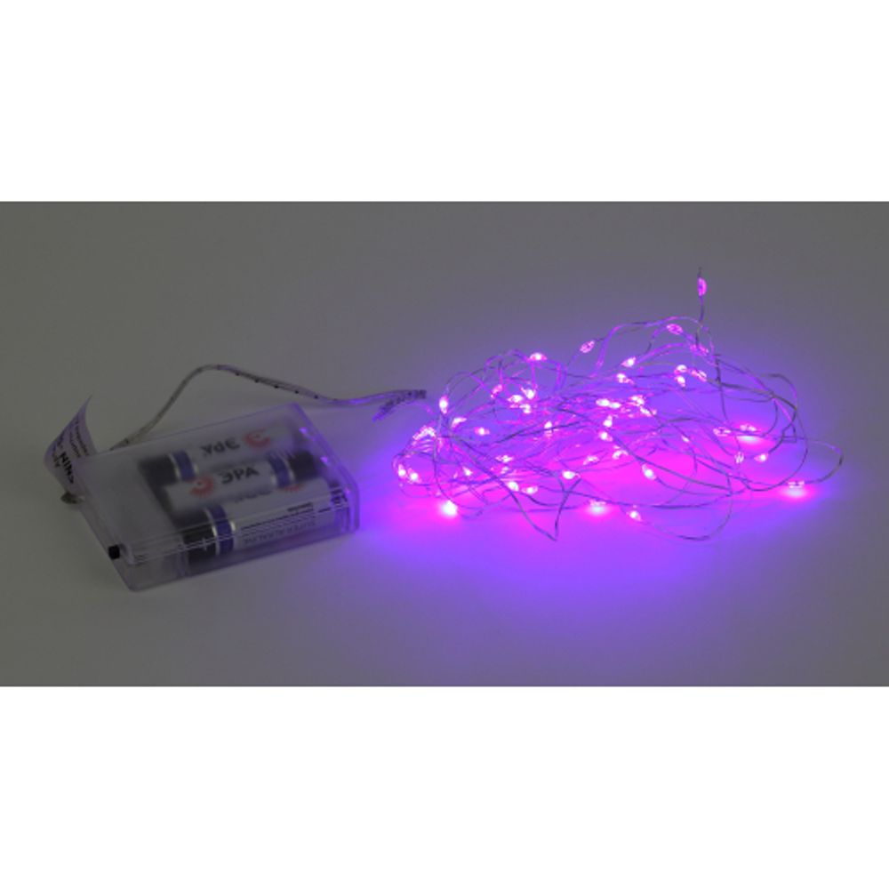 ENIN -5NP ЭРА Гирлянда LED Нить 5 м сиреневый свет, АА | Гирлянды