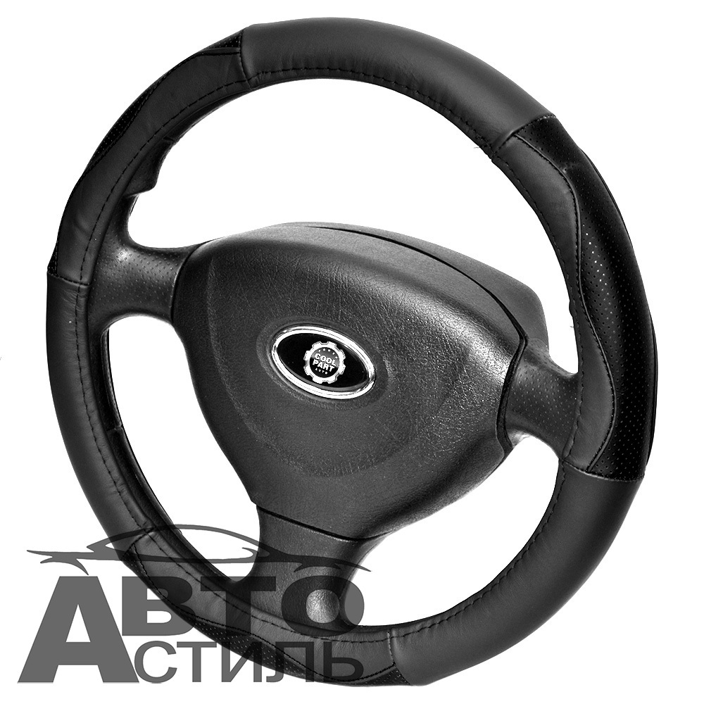 Оплетка на руль круглая Coolpart MAXIMAL (38*38) к/з черный HT11-BLBL
