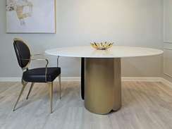 Стол Oscar, Ø150 см, белый керамогранит