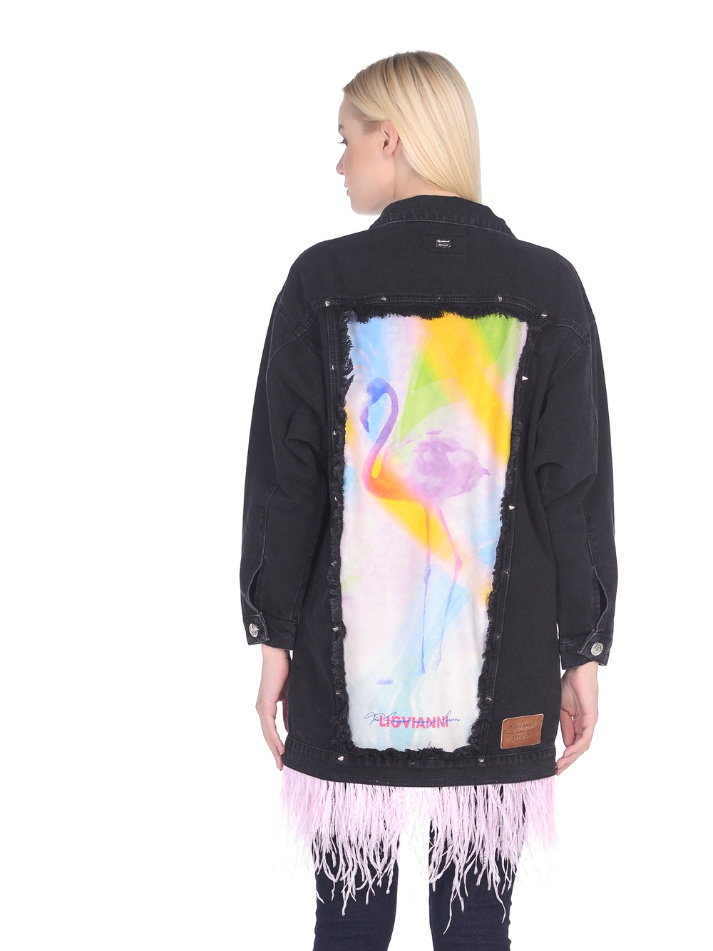 LIGVIANNI Джинсовая куртка Denim Jacket The Pink Flamingo