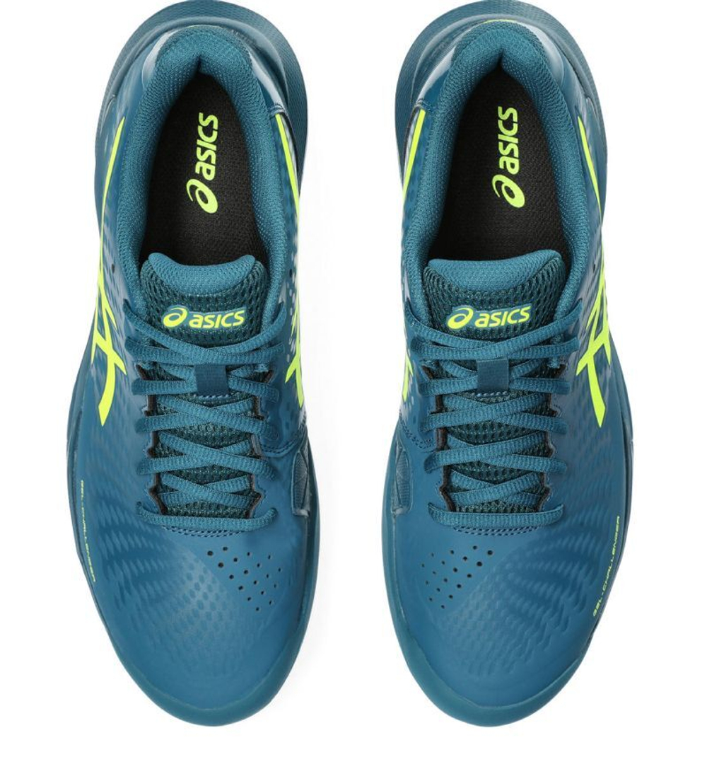 Мужские кроссовки теннисные Asics Gel-Challenger 14 Indoor - restful teal/safety yellow