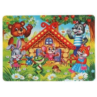 Макси-пазл мягкий (ЕВА) 12эл. "Теремок" в пакет 4690590111628 (Умные игры)