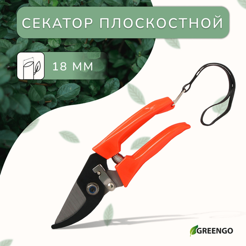 Секатор плоскостной, 7" (18 см), с пластиковыми ручками