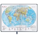 Ежедневник датированный 2023 А5 138x213 мм BRAUBERG "Profile", балакрон, синий, 114045