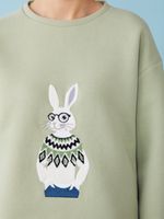 СВИТШОТ ЗАЙКА В СВИТЕРЕ PISTACHIO