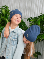 Шапка трикотажная  (Синий меланж) РИО