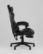 Кресло спортивное TopChairs Prophet с оттоманкой черный