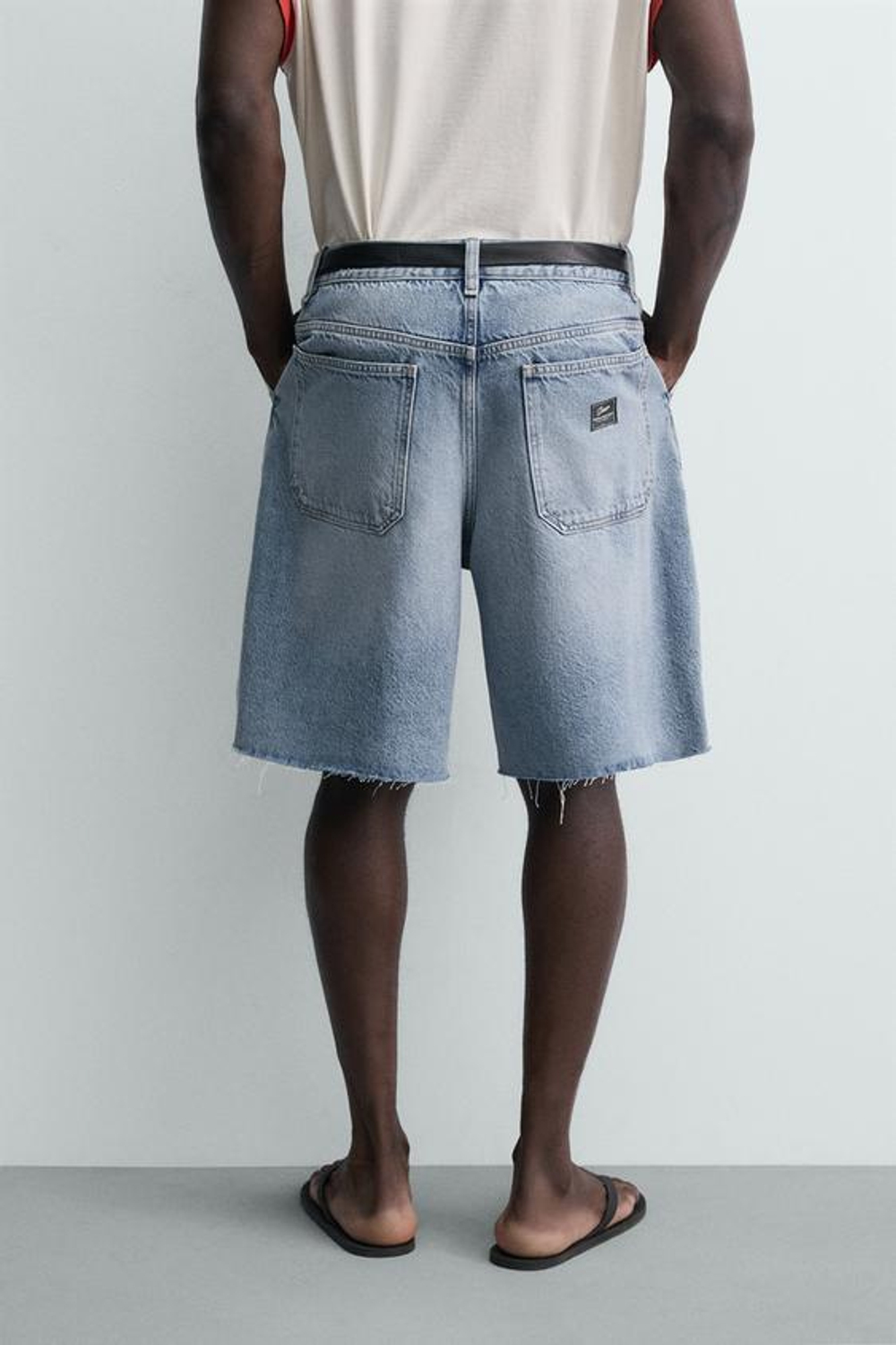 ZARA ДЖИНСОВЫЕ ШОРТЫ ЧИНОС RELAXED FIT, СИНИЙ