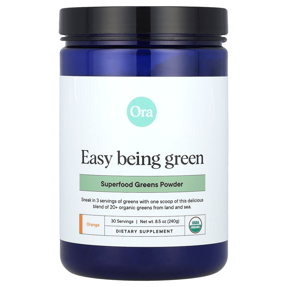 Ora, Easy Being Green, порошок из зелени, суперфуды, со вкусом апельсина, 240 г (8,5 унции)