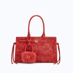 MANC КОЖАНАЯ СУМКА "ZOUZOU", КРАСНЫЙ