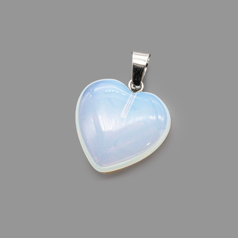 Подвеска-сердечко из лунного камня (имитация), 20*20мм