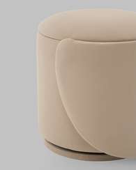 Пуф Gong со складной спинкой и ящиком, бежевый велюр