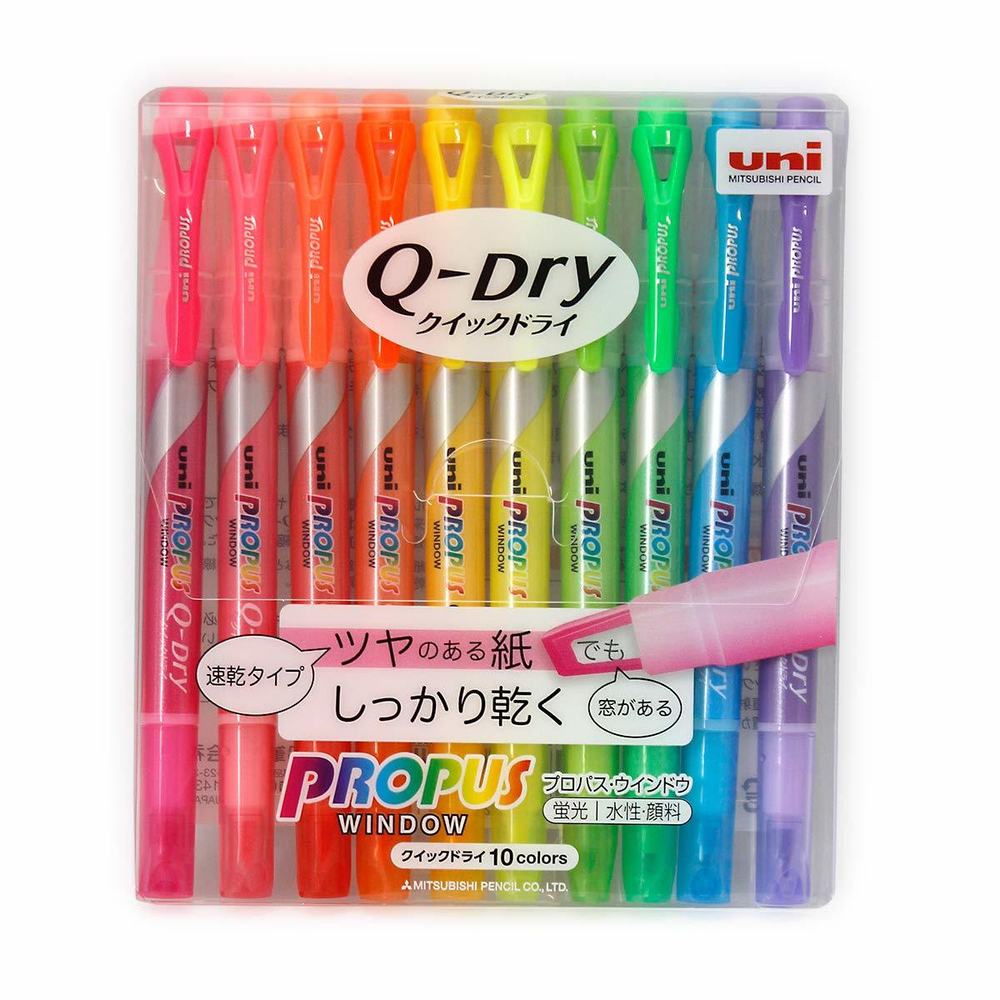 Текстовыделители Uni Propus Window Q-Dry (10 шт.)