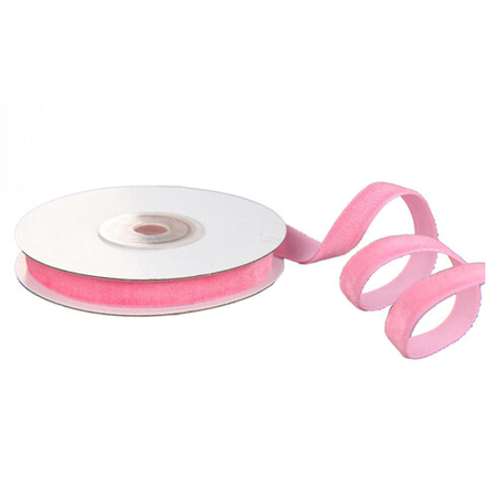 Лента ВЕЛЬВЕТ 1см*5ярд РОЗОВЫЙ