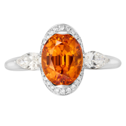 Кольцо со Спессартином и Бриллиантами, R0144-4/1