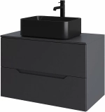 Тумба с раковиной Orange Line 80 Li-80TugMDF+B02-460MB графит/черный