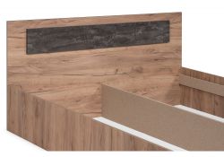 Двуспальная кровать Taika 160х200 дуб золотой / камень темный