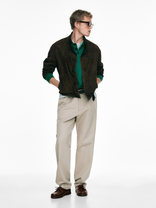 Massimo Dutti Хлопковые льняные брюки-джоггеры, бежевый