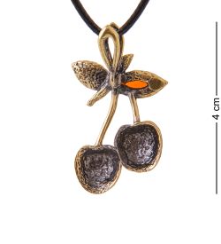 AM-3414 Подвеска «Ягоды Вишни» (латунь, янтарь)
