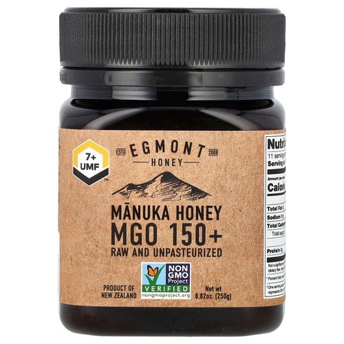 Egmont Honey, мед манука, необработанный и непастеризованный, UMF™ 7+, MGO 150+, 250 г (8,82 унции)