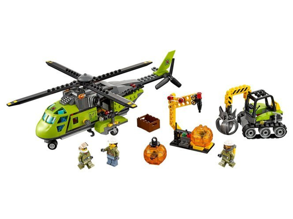 LEGO City: Грузовой вертолёт исследователей вулканов 60123 — Volcano Supply Helicopter — Лего Сити Город