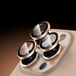 Защитное стекло на камеры с серыми (Natural Titanium) рамками из алюминия для iPhone 16 Pro и 16 Pro Max, серия HAWK Series Camera Lens Protector
