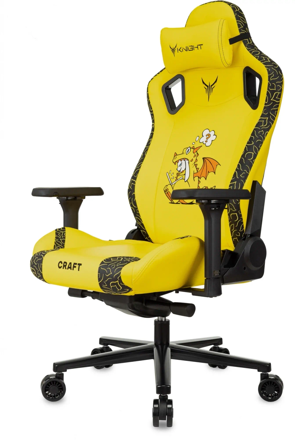 Кресло игровое Knight Craft Dragon желтый эко.кожа крестов. металл