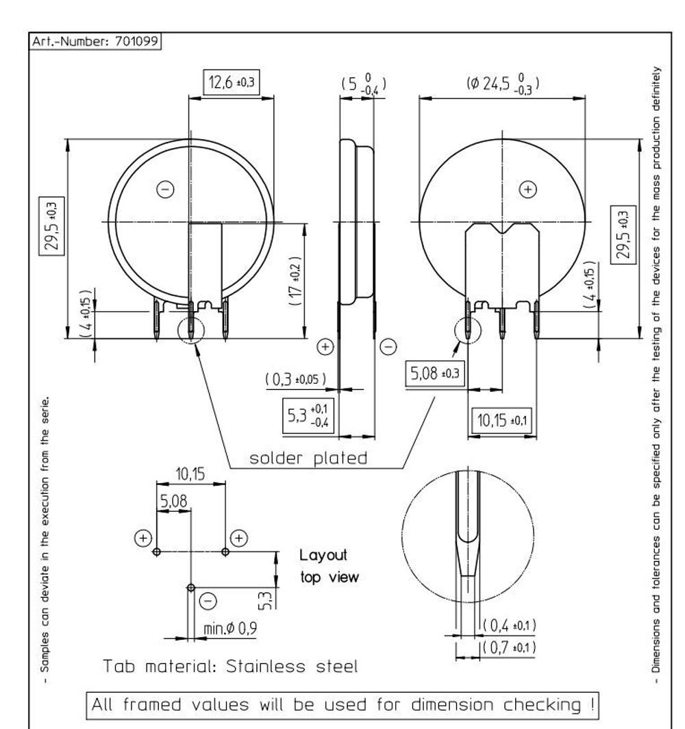 Элемент питания Renata CR2450NRV LF