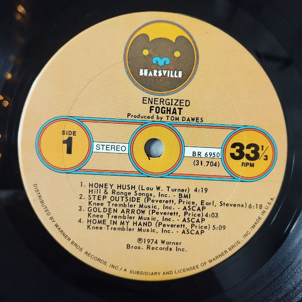 Винтажная виниловая пластинка LP Foghat Energized (USA 1974)