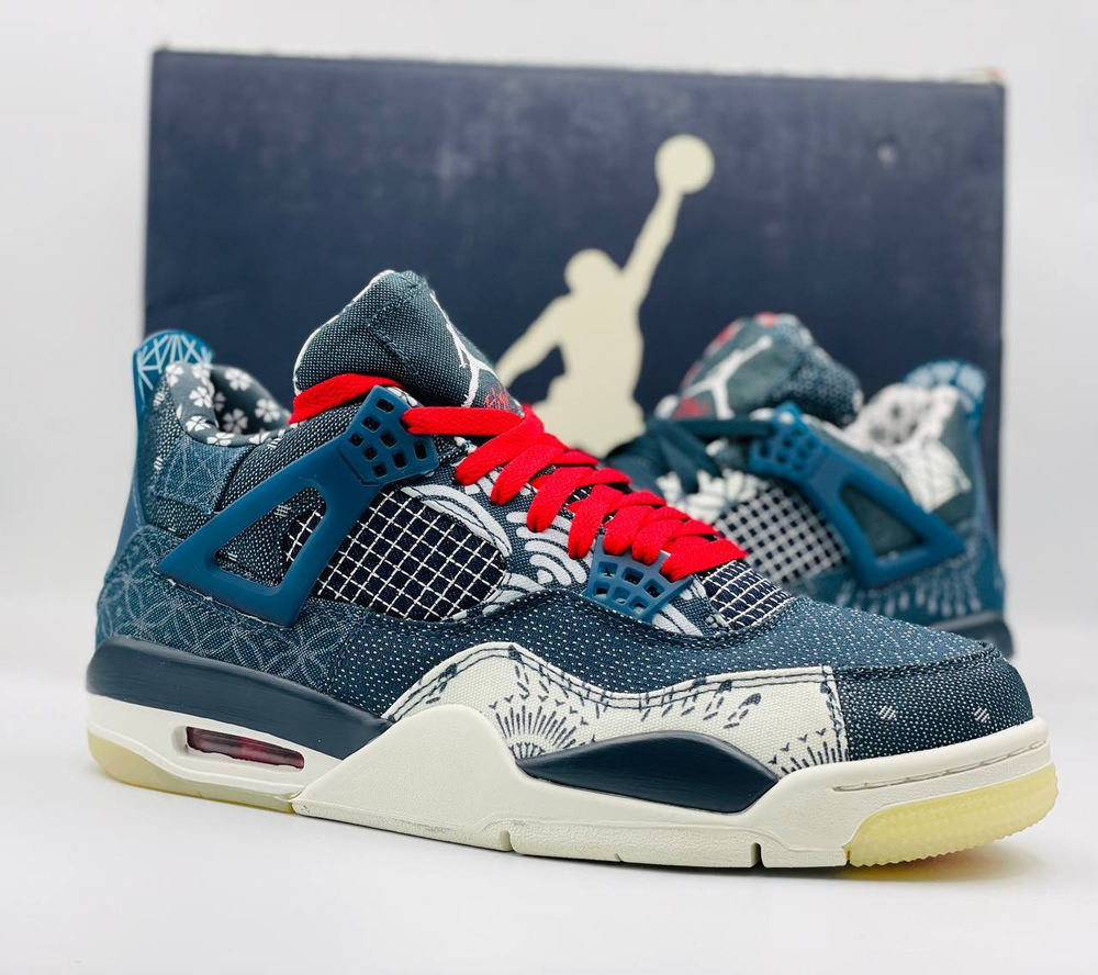 Кроссовки Nike Sports Men Jordan 4 Sashiko Ocean Blue