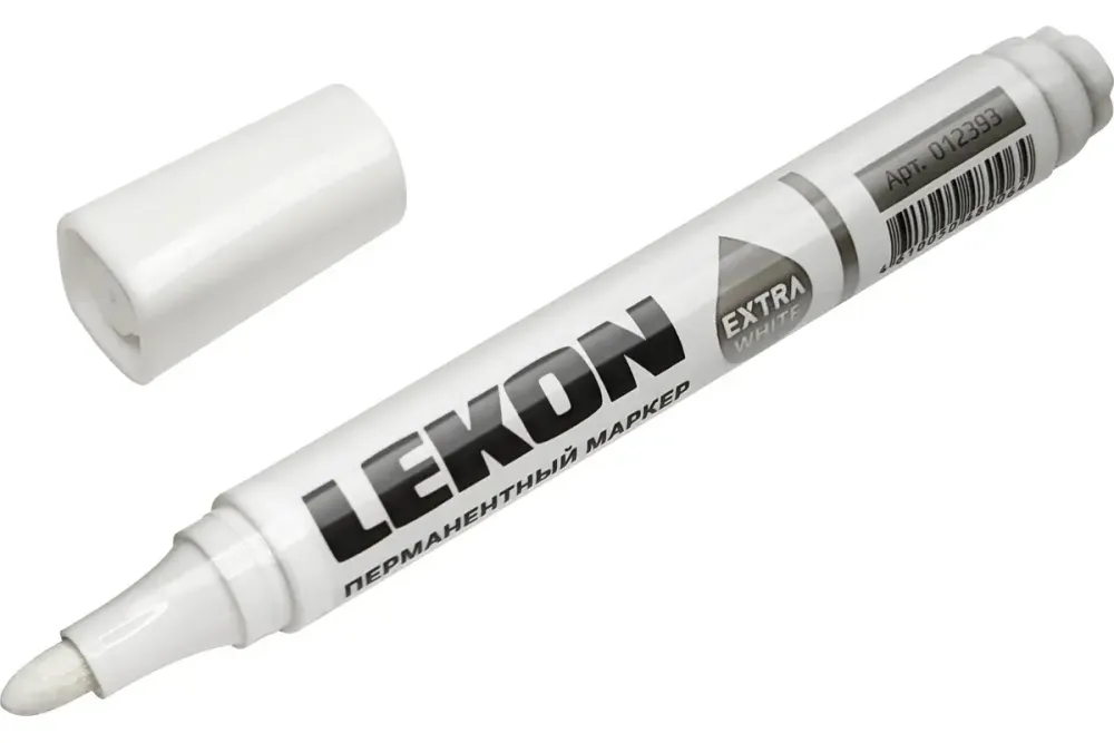 Маркер LEKON EXTRA WHITE перманентный, белый, 012393