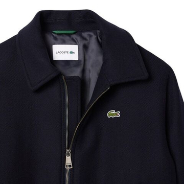 Мужская теннисная куртка Lacoste Zip-Up Padded Wool Aviator - navy blue