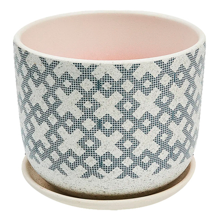 Горшок керамический Кросс белый бук d18,7 h15,6 v2,9