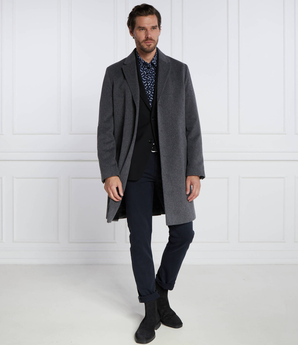 Хлопковое пальто h-hyde-c-224 BOSS BLACK - графитовый(50485199)