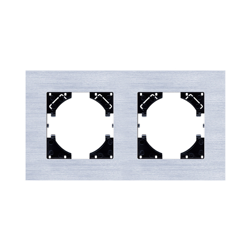 Рамка 2-постовая, серебро Kollinger Reflex AL RA2SR