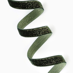 Бархатная лента с золотым люрексом 10 мм