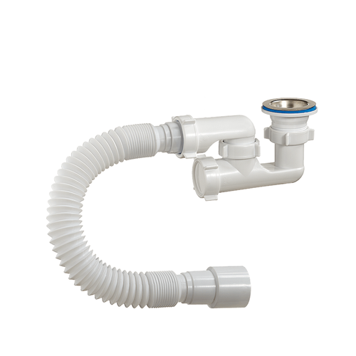 Сифон для душевого поддона 1 1/2"х40, регулируемый, с гибкой трубой 40-40/50