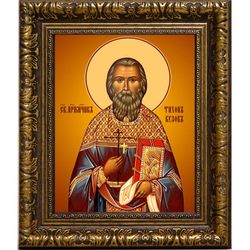 Тихон Бузов преподобномученик, архимандрит. Икона на холсте.