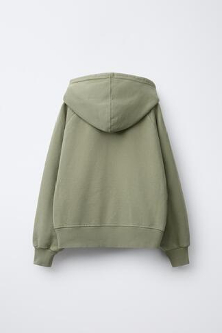 ZARA ХУДИ С НАШИВКОЙ, ЗЕЛЕНЫЙ
