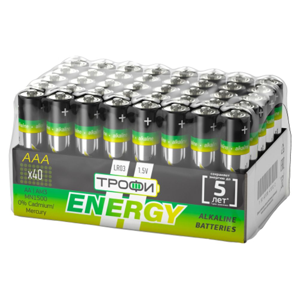 Батарейки Трофи LR03-40 bulk ENERGY Alkaline | Трофи