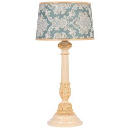 Настольная лампа Колонна Испанская Айвори Тюссо Vatican Аквамарин