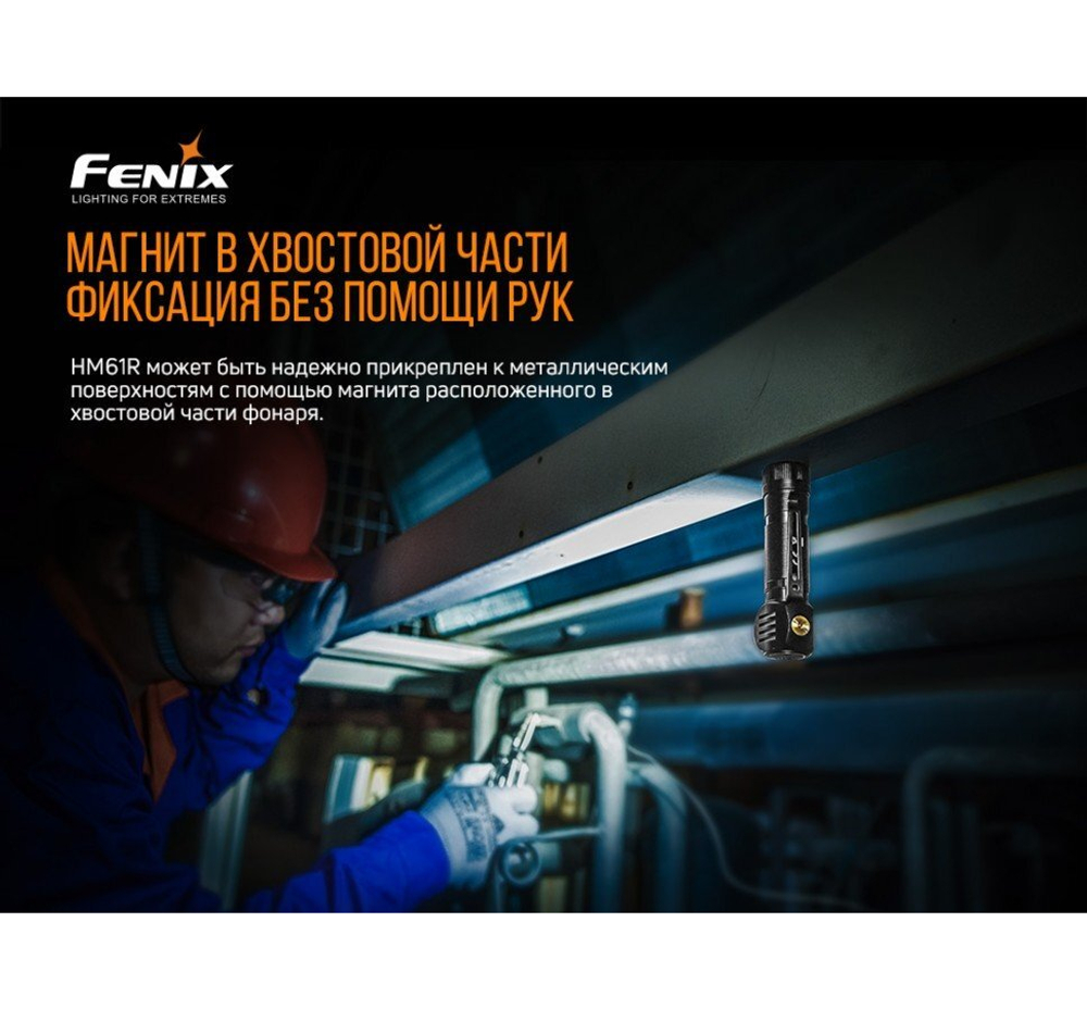 Налобный фонарь Fenix HM61R + складной нож Ruike S22, зелёный, HM61RS22G