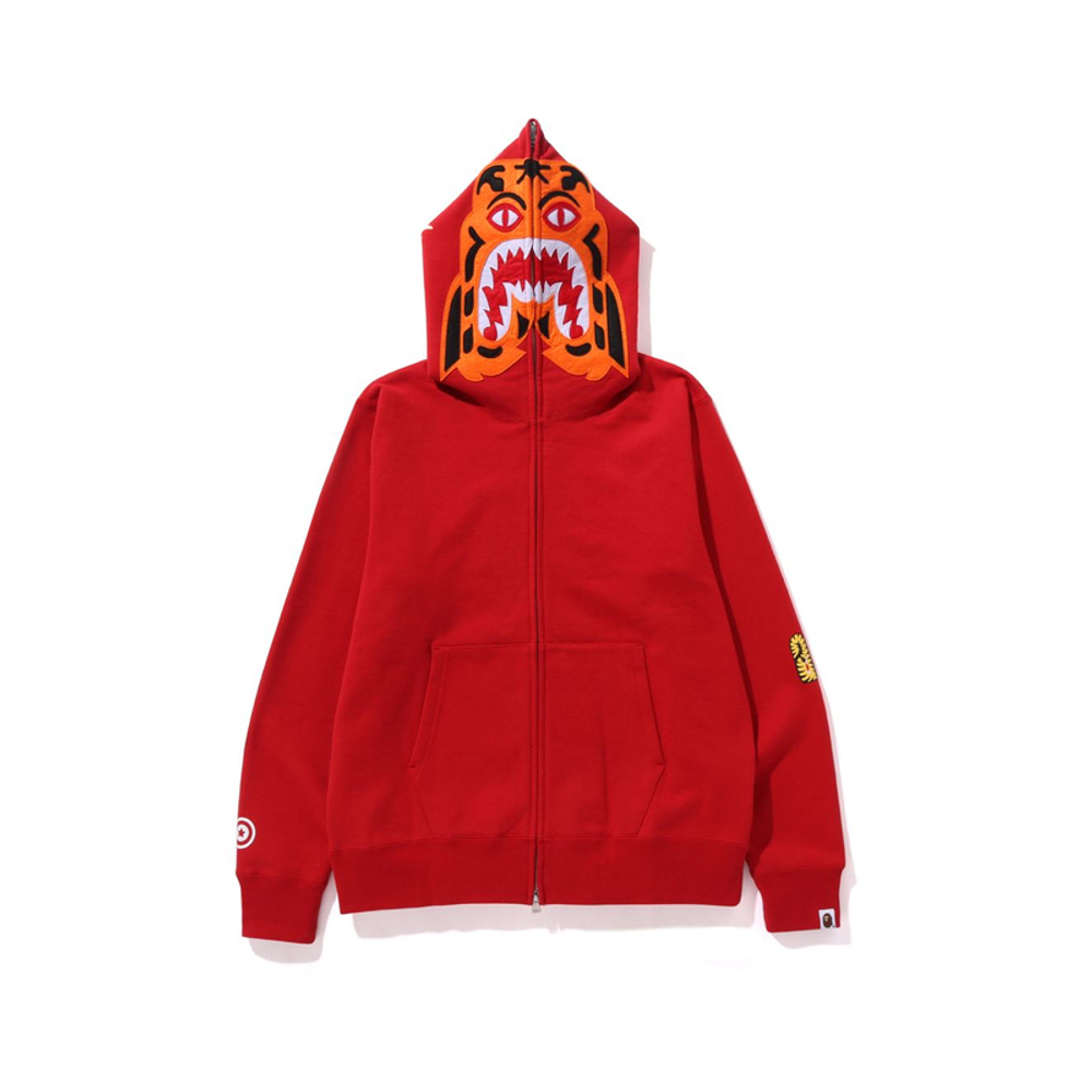 A Bathing Ape Tiger Full Zip Color Embroidery Hoodie