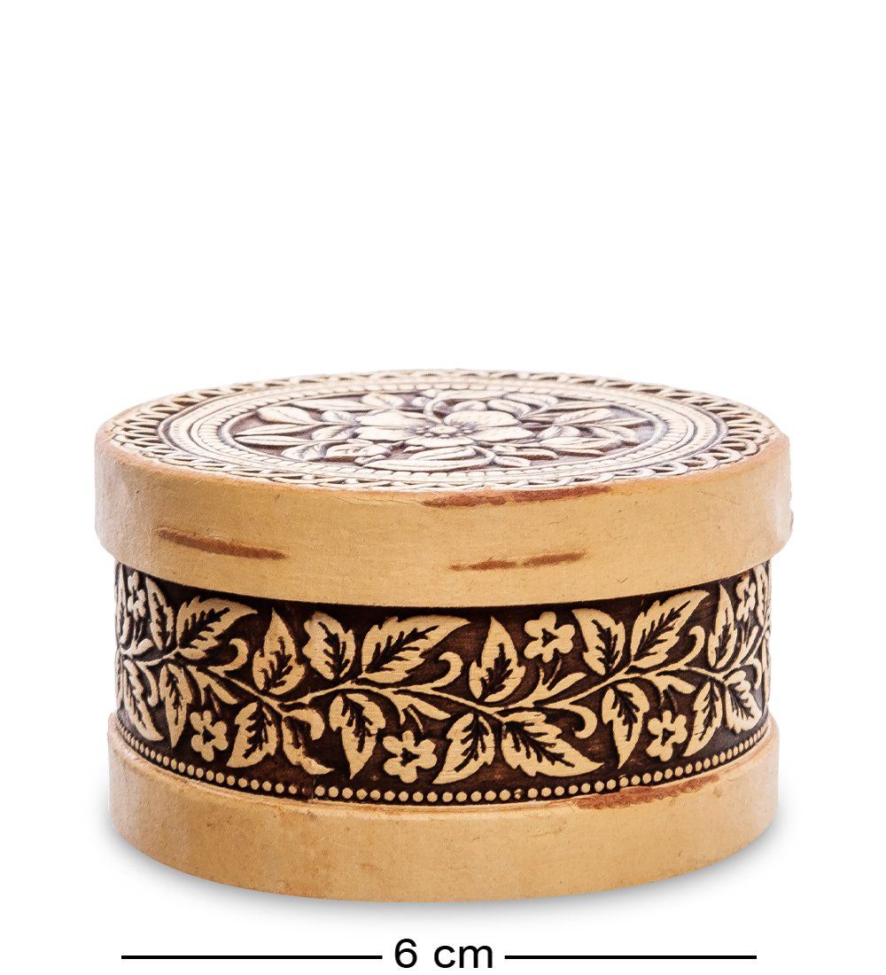 Народные промыслы BST-313/ 1 Шкатулка «Цветы» (береста)