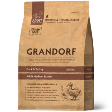 Grandorf Утка с индейкой для взрослых собак средних и крупных пород 10 кг